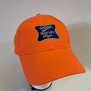Blaze orange hat cap miller high life light hunting outdoor sports streetwear